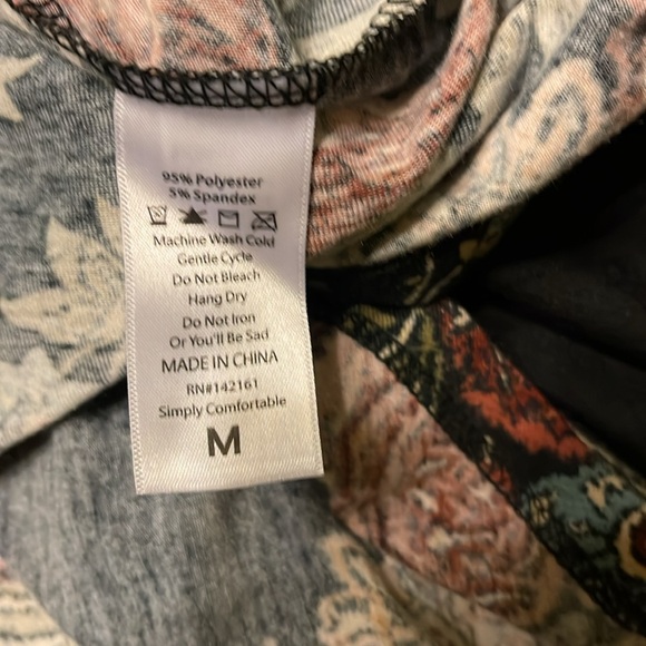 LuLaRoe Black Floral Midi Dress Size M - Picture 5 of 5